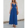imageCUPSHE Women Casual Dress Beach Sleeveless V Neck Summer Cutout Spaghetti Straps Formal Maxi Sun DressesRoyal Blue