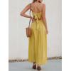 imageCUPSHE Women Casual Dress Beach Sleeveless V Neck Summer Cutout Spaghetti Straps Formal Maxi Sun DressesYellow