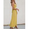 imageCUPSHE Women Casual Dress Beach Sleeveless V Neck Summer Cutout Spaghetti Straps Formal Maxi Sun DressesYellow