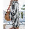 imageCUPSHE Women Pants Abstract Smocked Waist Long Pant Wide Leg Pant CasualBlack Stripes