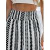 imageCUPSHE Women Pants Abstract Smocked Waist Long Pant Wide Leg Pant CasualBlack Stripes