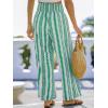 imageCUPSHE Women Pants Abstract Smocked Waist Long Pant Wide Leg Pant CasualGreen