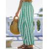 imageCUPSHE Women Pants Abstract Smocked Waist Long Pant Wide Leg Pant CasualGreen