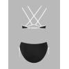 imageCUPSHE Women Swimsuit Bikini Set Two Piece Bathing Suit Criss Cross Back Strappy Side with Double Spaghetti StrapsBlackWhite Contrast
