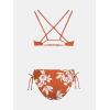 imageCUPSHE Women Swimsuit Bikini Set Two Piece Bathing Suit Criss Cross Back Strappy Side with Double Spaghetti StrapsBurnt BrownFloral