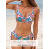 imageCUPSHE Women Swimsuit Bikini Set Two Piece Bathing Suit Criss Cross Back Strappy Side with Double Spaghetti StrapsMulti ColorPaisley