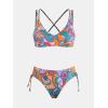 imageCUPSHE Women Swimsuit Bikini Set Two Piece Bathing Suit Criss Cross Back Strappy Side with Double Spaghetti StrapsMulti ColorPaisley