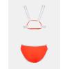 imageCUPSHE Womens Bikini Set Two Piece Swimsuits Strappy Mid Rise V Neck Cutout Adjustable Double StrapsRedWhite