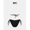 imageCUPSHE Womens Bikini Sets Halter Plunging Neck Tie Back Color Block Bathing Suit Adjustable Straps Side DrawstringDark GreenBlack