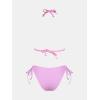 imageCUPSHE Womens Bikini Sets Halter Plunging Neck Tie Back Color Block Bathing Suit Adjustable Straps Side DrawstringPinkLavender