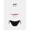 imageCUPSHE Womens Bikini Sets Halter Plunging Neck Tie Back Color Block Bathing Suit Adjustable Straps Side DrawstringRedBlack