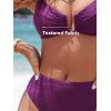 imageCUPSHE Womens Bikini Sets Two Piece Swimsuit V Neck Adjustable Straps Textured U Wire Cheeky BottomPlum Purple