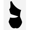 imageCUPSHE Womens One Piece Swimsuit One Shoulder Bathing Suit Cutout Color Block SwimwearBlackWhite