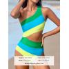 imageCUPSHE Womens One Piece Swimsuit One Shoulder Bathing Suit Cutout Color Block SwimwearBlueYellow Green