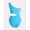 imageCUPSHE Womens One Piece Swimsuit One Shoulder Bathing Suit Cutout Color Block SwimwearBlueYellow Green