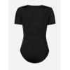 imageCUPSHE Womens One Piece Swimsuit Rash Guard Short Sleeve UPF 50 UV High Neck ZipperBlack