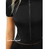 imageCUPSHE Womens One Piece Swimsuit Rash Guard Short Sleeve UPF 50 UV High Neck ZipperBlack