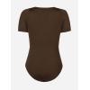 imageCUPSHE Womens One Piece Swimsuit Rash Guard Short Sleeve UPF 50 UV High Neck ZipperBrick Red