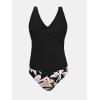 imageCUPSHE Womens Tankini Set Two Piece Swimsuit Mid Rise with Twist Shirred Front RuchedBlackFloral