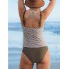 imageCUPSHE Womens Tankini Set Two Piece Swimsuit Mid Rise with Twist Shirred Front RuchedBrownStar