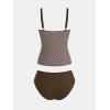 imageCUPSHE Womens Tankini Set Two Piece Swimsuit Mid Rise with Twist Shirred Front RuchedBrownStar