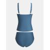 imageCUPSHE Womens Tankini Set Two Piece Swimsuit Mid Rise with Twist Shirred Front RuchedSky Blue