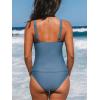 imageCUPSHE Womens Tankini Set Two Piece Swimsuit Mid Rise with Twist Shirred Front RuchedSky Blue