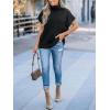 imageCUPSHE Womens Turtleneck Sweaters Cap Sleeve Knitted Casual Fit Pullover Tops Trendy Fall 2024Black