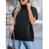 imageCUPSHE Womens Turtleneck Sweaters Cap Sleeve Knitted Casual Fit Pullover Tops Trendy Fall 2024Black