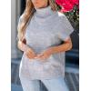 imageCUPSHE Womens Turtleneck Sweaters Cap Sleeve Knitted Casual Fit Pullover Tops Trendy Fall 2024Grey