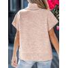 imageCUPSHE Womens Turtleneck Sweaters Cap Sleeve Knitted Casual Fit Pullover Tops Trendy Fall 2024Oatmeal