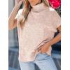 imageCUPSHE Womens Turtleneck Sweaters Cap Sleeve Knitted Casual Fit Pullover Tops Trendy Fall 2024Oatmeal