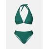 imageCUPSHE Womens Bikini Set Halter Ruched Tie Back Mid RiseGreen