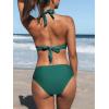 imageCUPSHE Womens Bikini Set Halter Ruched Tie Back Mid RiseGreen