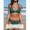 imageCUPSHE Womens Bikini Set Halter Ruched Tie Back Mid RiseGreen