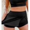 imageCUPSHE Womens Bikini Skirt Bathing Suit Bottom High Waisted Vented Hem Full Coverage SwimwearBlack
