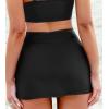imageCUPSHE Womens Bikini Skirt Bathing Suit Bottom High Waisted Vented Hem Full Coverage SwimwearBlack