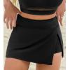 imageCUPSHE Womens Bikini Skirt Bathing Suit Bottom High Waisted Vented Hem Full Coverage SwimwearBlack