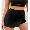 imageCUPSHE Womens Bikini Skirt Bathing Suit Bottom High Waisted Vented Hem Full Coverage SwimwearBlack