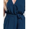 imageCUPSHE Womens Dressy Vacation Jumpsuit Surplice Neck Sleeveless Waist Tie Ruffled Trim Tapered Leg Beach 2025 OutfitsBlue
