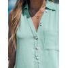 imageCUPSHE Womens Mini Dress Button V Neck Ruffled Hem Sleeveless A Line Summer Cover Up DressMint Green