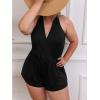 imageCUPSHE Womens One Piece Swimsuit Bathing Suit Romper Halter V Neck Self Tie Shorts SwimwearAvailable in XS4XLPblack
