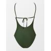 imageCUPSHE Womens One Piece Swimsuit Ruched Tummy Control Bathing Suit Front Crisscross Back Self TieMoss Green