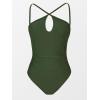 imageCUPSHE Womens One Piece Swimsuit Ruched Tummy Control Bathing Suit Front Crisscross Back Self TieMoss Green