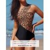 imageCUPSHE Womens One Piece Swimsuit Tummy Control One Shoulder Asymmetrical Neck Bathing Suit Ruched Wide StrapsBlackLeopard
