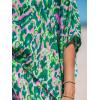 imageCUPSHE Womens One Shoulder Romper 34 Sleeve Wide Leg Mini Jumpsuit Short Draped Bodice Romper Casual Summer Loose OutfitGreen Leopard