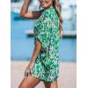 imageCUPSHE Womens One Shoulder Romper 34 Sleeve Wide Leg Mini Jumpsuit Short Draped Bodice Romper Casual Summer Loose OutfitGreen Leopard