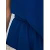 imageCUPSHE Womens One Shoulder Romper 34 Sleeve Wide Leg Mini Jumpsuit Short Draped Bodice Romper Casual Summer Loose OutfitRoyal Blue