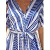 imageCUPSHE Womens Romper V Neck Short Sleeves Colorful Tropical Jumpsuit Straight leg Outfit Casual DressyBlue