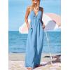 imageCUPSHE Womens Romper Plunging V Neck Sleeveless Pocket Jumpsuit Casual VacationBlue